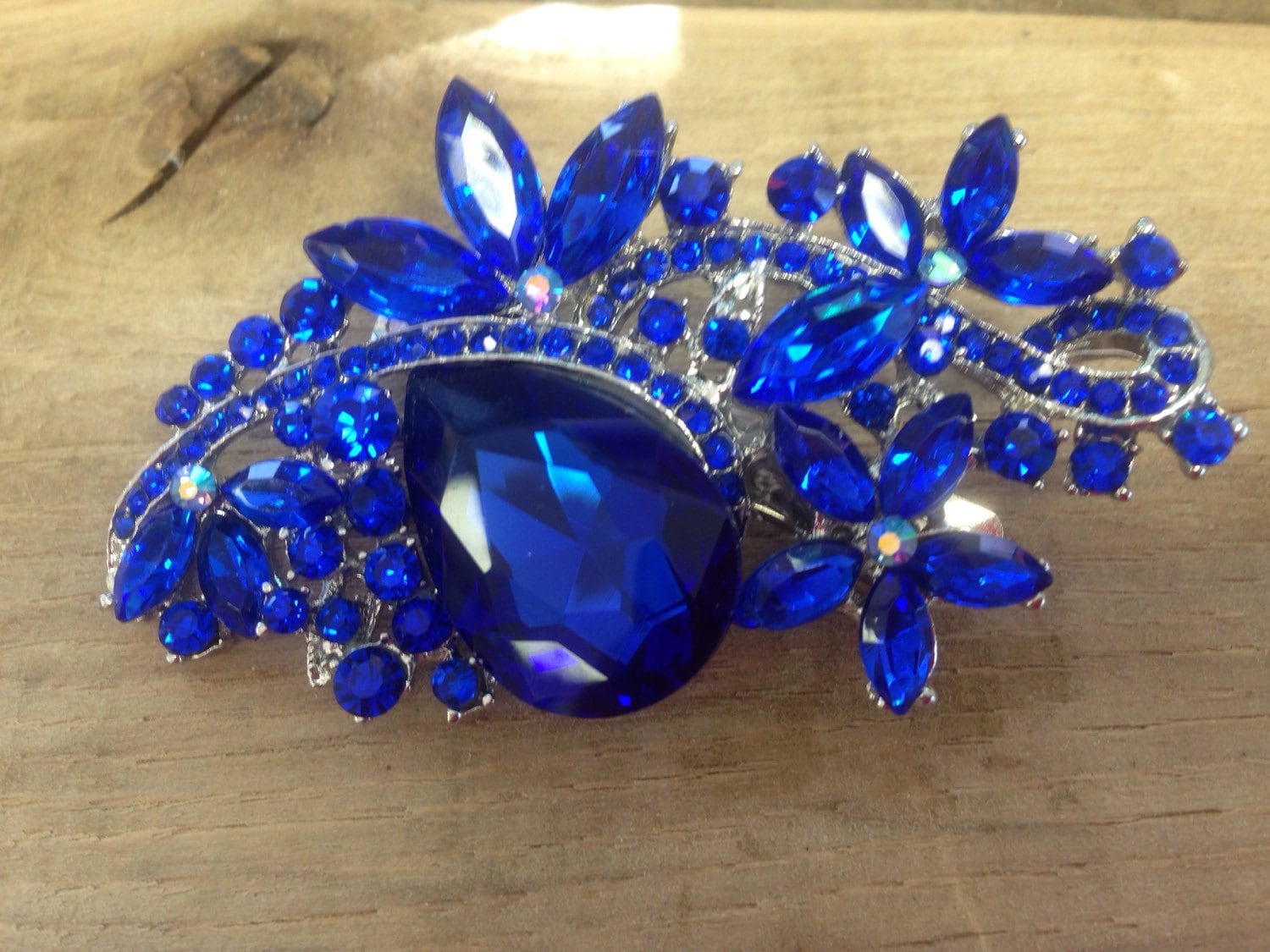 Large Blue Hair Clip - Statement Piece for Your Hair - wide 2
