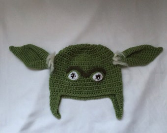 Yoda Hat - Crochet Star Wars Yoda Costume Hat - Kids Star Wars Costume - Comic-Con Costume - Baby Cosplay - Baby Star Wars - Newborn