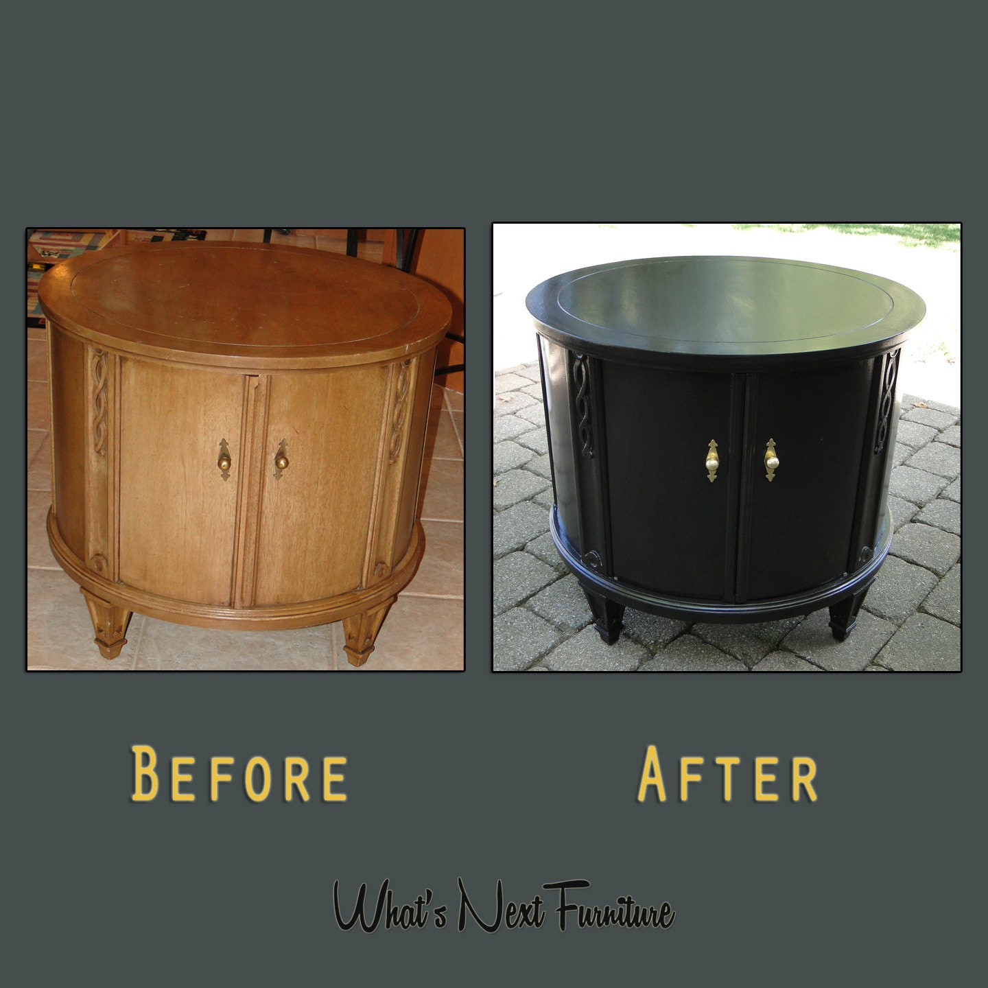 Round End Table With Doors