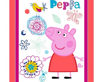 Per Yard, Peppa Pig Fabric Panel From Springs Creative