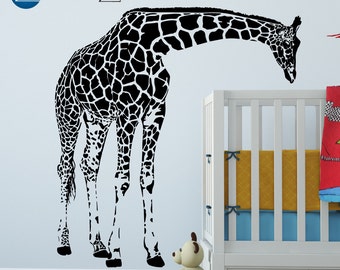 Giraffe decal, giraffe decor, giraffe decorations, giraffe wall decal, giraffe wall art, giraffe wall decor, giraffe wall sticker, D00103