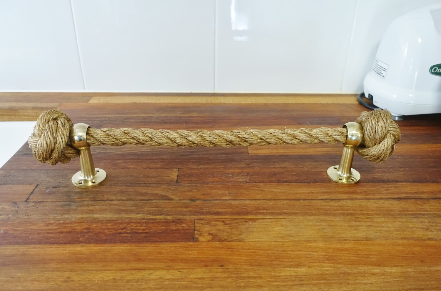 TOWEL HOLDER RAIL Rack handmade Brass rope for kitchen
