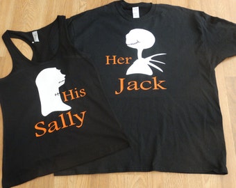 jack and sally couples shirts