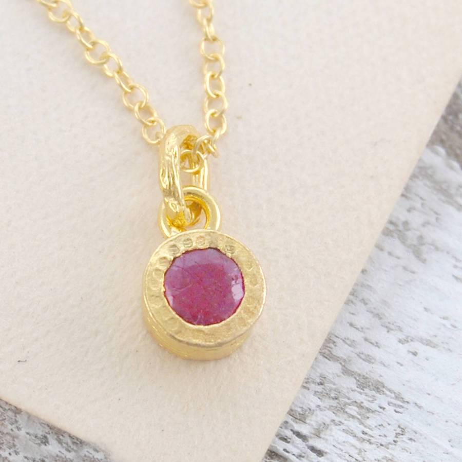 Single Stone Ruby Pendant Gold