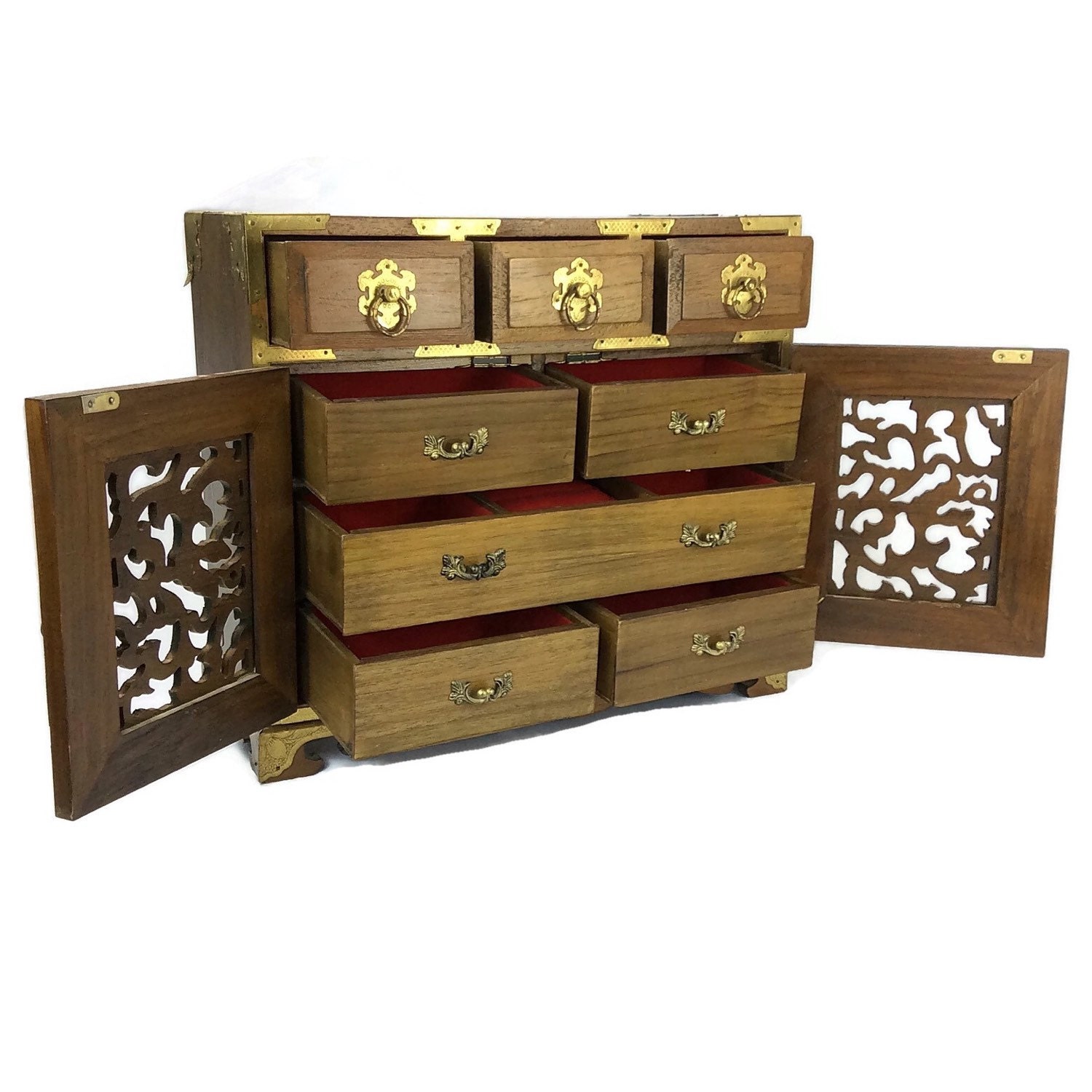 LARGE JEWELRY BOX Asian Inspired Jewelry Wooden