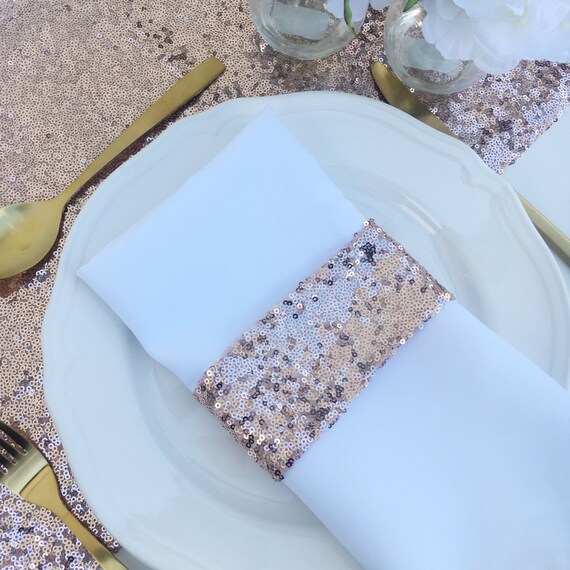 Rose Gold Sequin Napkin Holder Perfect addition to tables