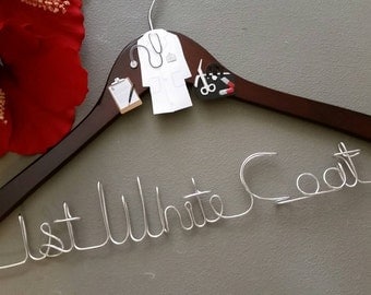 Personalized Doctor Hanger, New Graduate or The Soon to Be Doctor, 1st White Coat Hanger, Doctor 1st White Coat Ceremony, Gift for Doctors