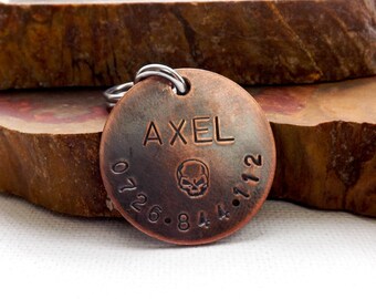 Dog Tags For Dogs, Dog ID Tag, Dog Tag, Hand Stamped Dog Tags, Medium to Large Copper Dog ID Tag, Pet Tags, Pet ID Tags, Dog id