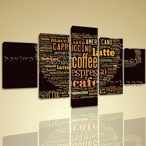Items similar to Large Contemporary Canvas Wall Art Print Coffee