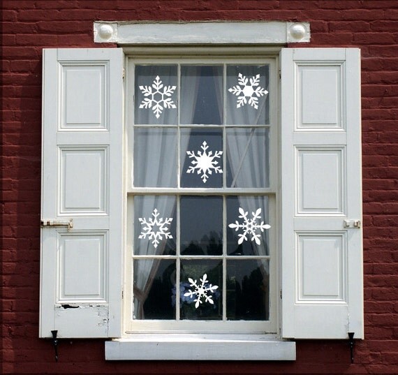 Snowflake Window Clings Snowflake decorations Christmas