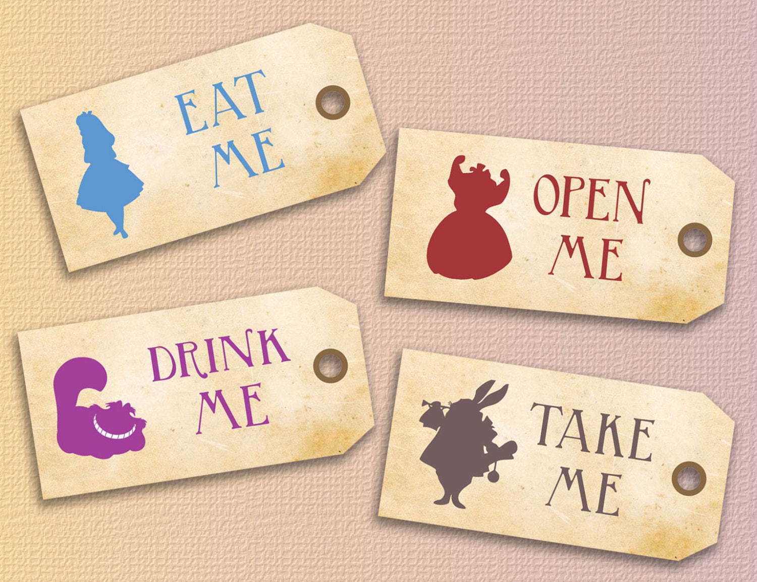Alice in wonderland tags printable gift tags DIY tags for