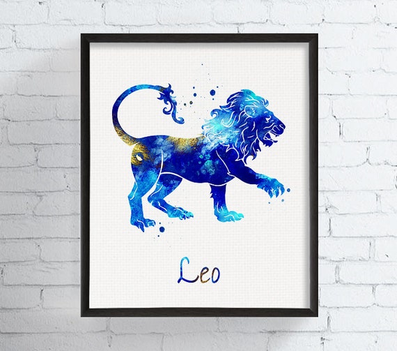 Watercolor Leo Leo Art Leo Print Leo Sign Astrology