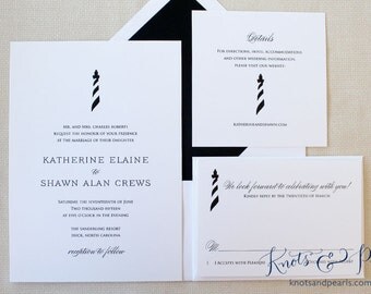Lighthouse Wedding Invitations, Beach Wedding Invitations, Outer Banks Wedding Invitations, Cape Hatteras Wedding, OBX Wedding, Cape Cod