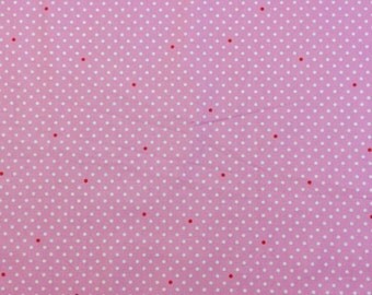 Pink Fabric with White Dots by Michael Miller | cotton fabric by the yard | novelty fabric | quilting fabric | Fabric with circles