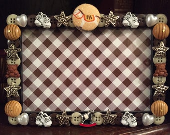 Baby rocking horse button picture frame