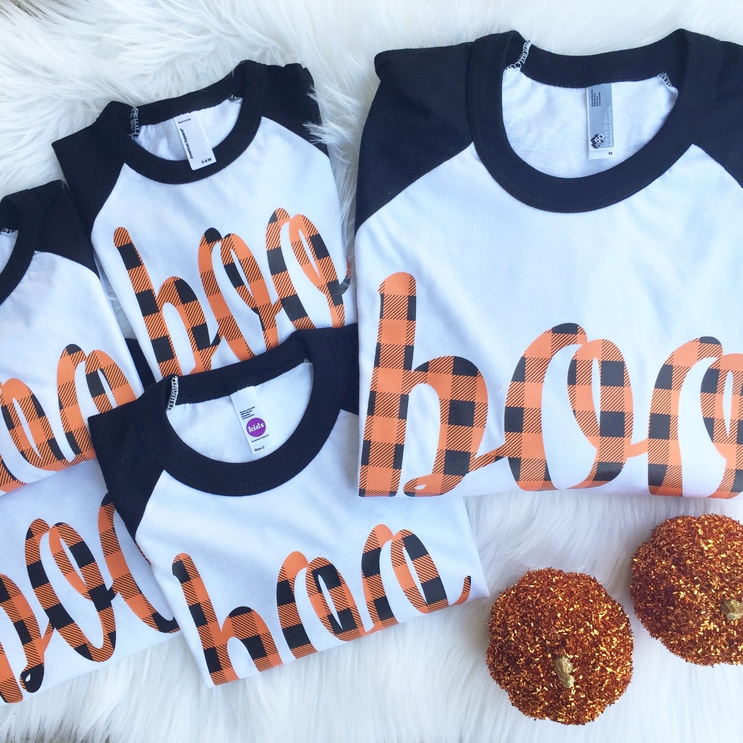 LADIES BOO Plaid Halloween Vinyl Applique Shirt by ohsweetsprouts