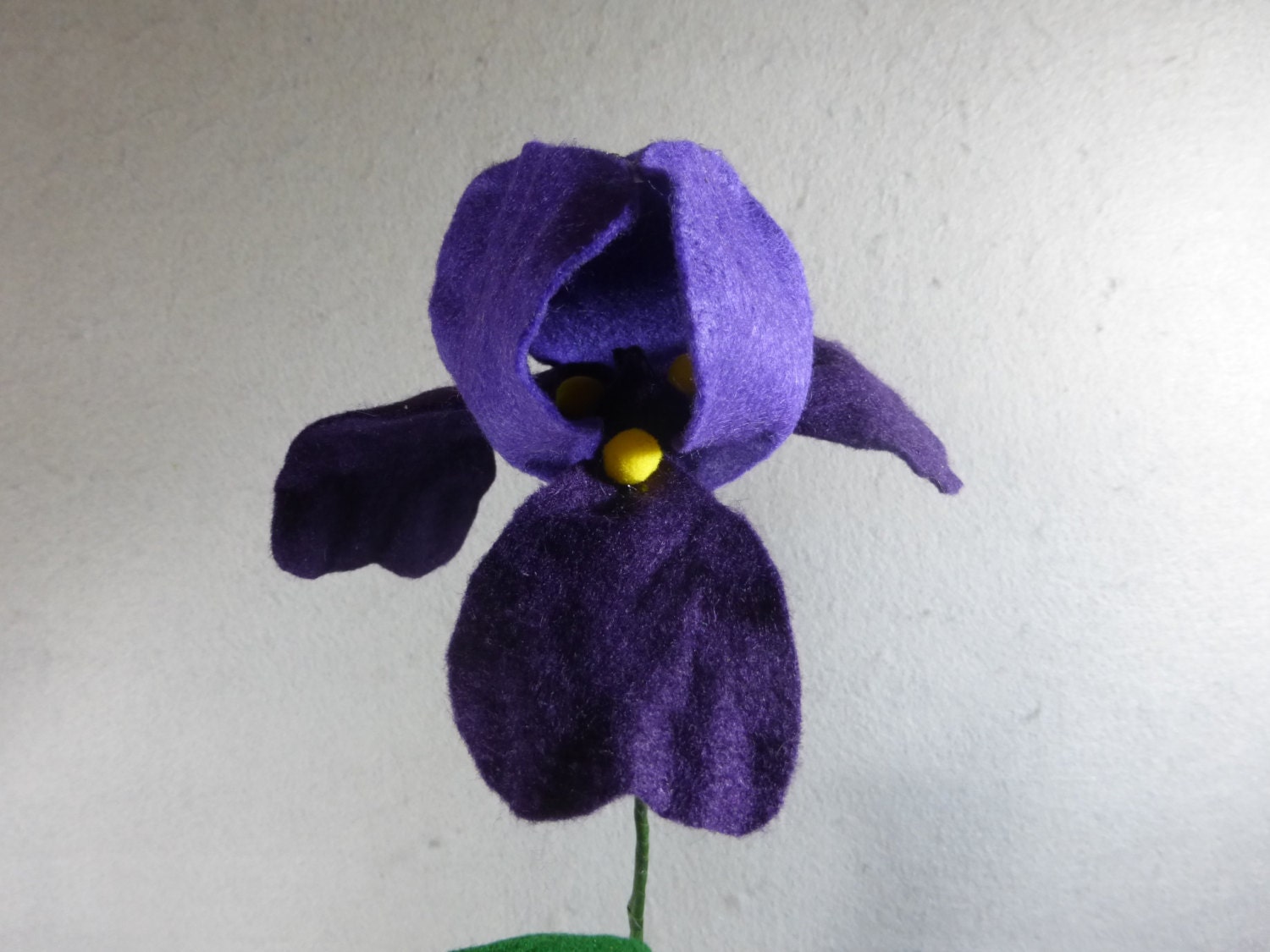 Purple Felt Iris MadeToOrder Artificial Flower on a Stem