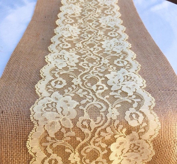 Lace Table Runner Soft Yellow 3ft10ft long x 6 in Wide /No