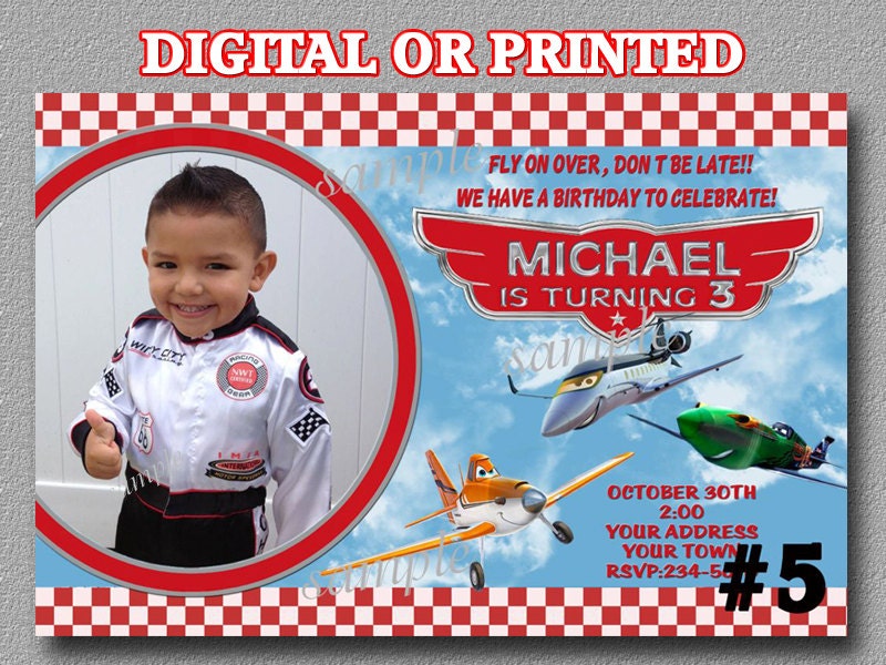 Disney Planes Birthday Invitation with Photo YOU Print Digital