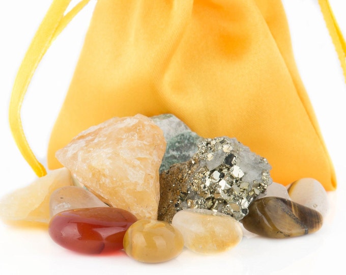 Solar Plexus Chakra Healing Kit Yoga, Meditation, Crystal Healing, and Reiki