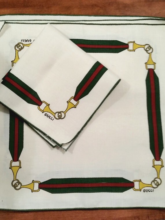 Rare Vintage Gucci placemats/ napkins. Gucci green and red