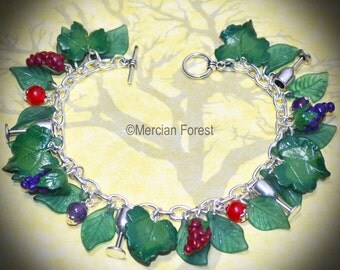 The Bracelet of Dionysus - Handmade Pagan Jewellery for Wicca, Witch Honouring The God of Grapes, Wine, and Revelry at Mabon or Equinox