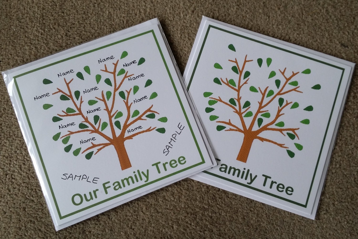 Family Tree Greetings Card for birthday anniversary by MadeByMAP