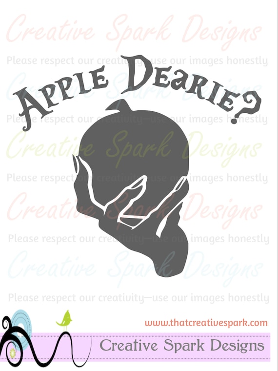 Download Apple Dearie Snow White Poisoned Apple Silhouette SVG DXF