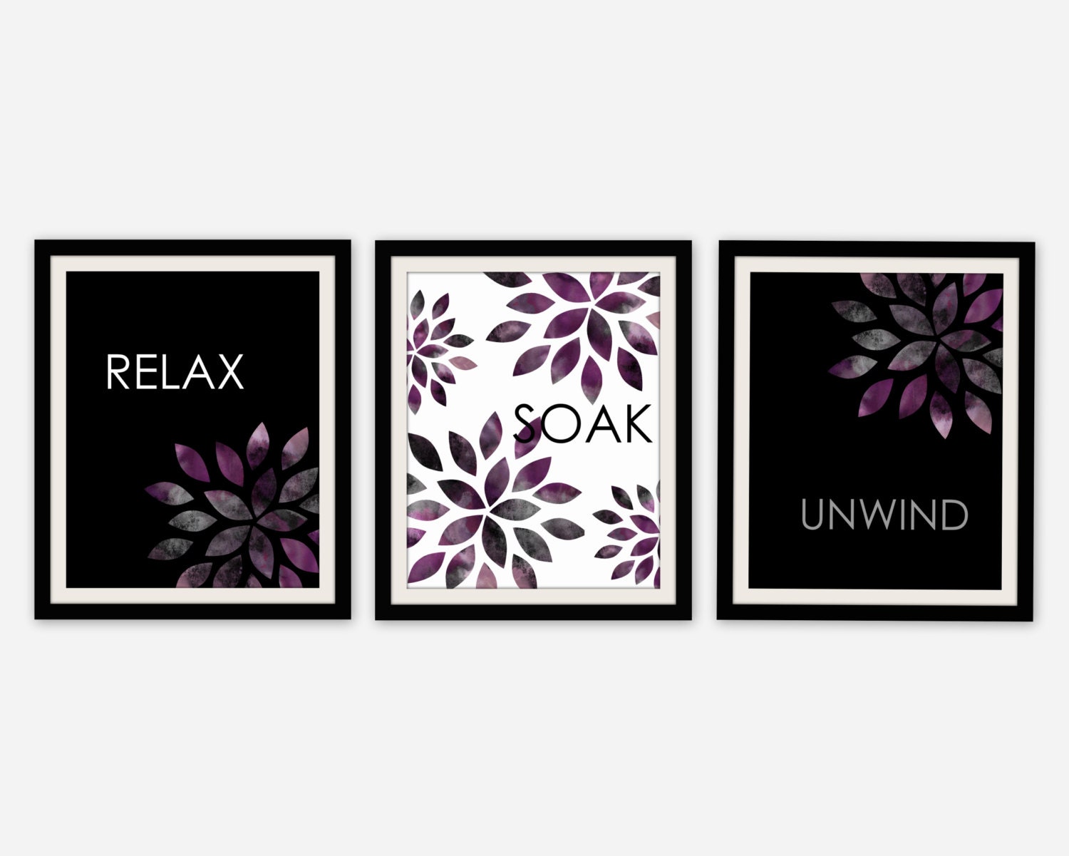 Bathroom Wall Art Relax Soak Unwind Abstract by HLBhomedesigns
