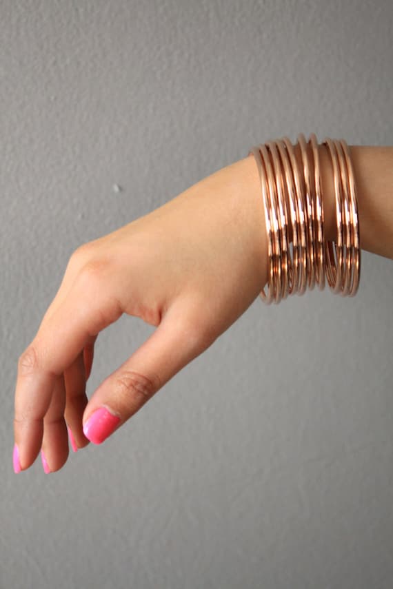 Rose Gold Bangles/Rose Gold Plated Bangles/Gold by SusVintage