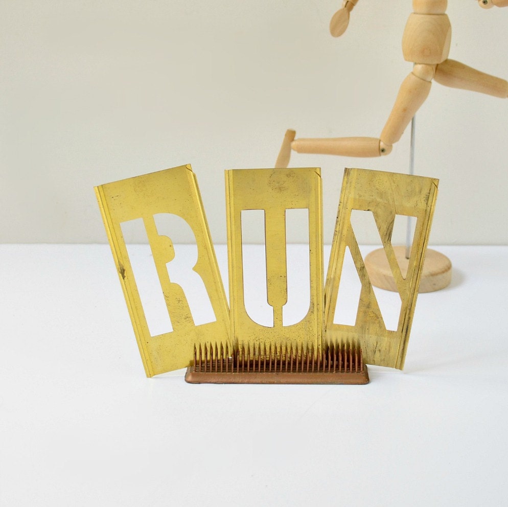 Vintage brass stencils 5 brass stencil vintage by TheGoldGator