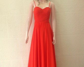 Bridesmaid Dress. Peach Long Dress. by lisaclothing on Etsy