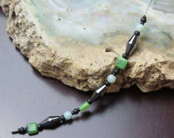 Sleep Tight Charm With Hematite, Chrysoprase and Amazonite for Insomnia, Nightmares, Stress, Anxiety, Fear, Bed Wetting, Balance and Calm!