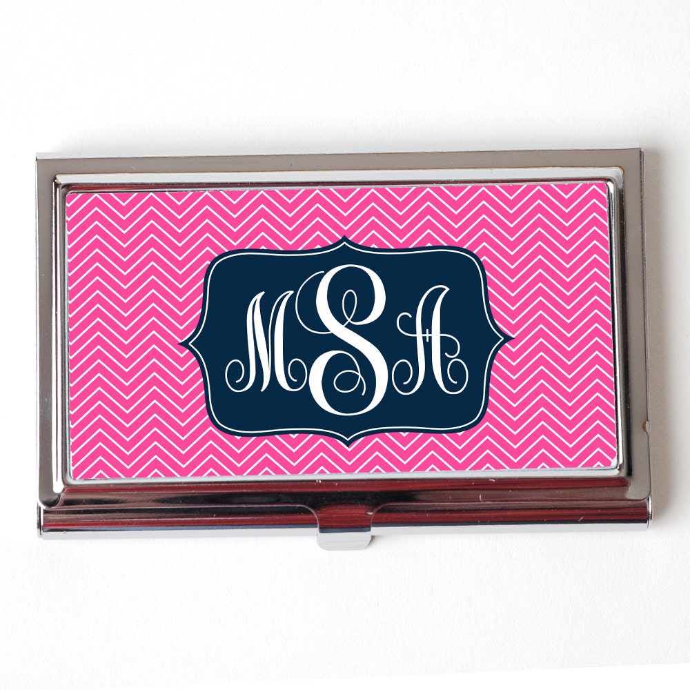 Monogram Business Card Holder Personalized Business Card