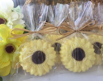 Sunflower Soap Favors - Set of 10 - Flower soap favors - Garden party soap favors - Summer soap favors