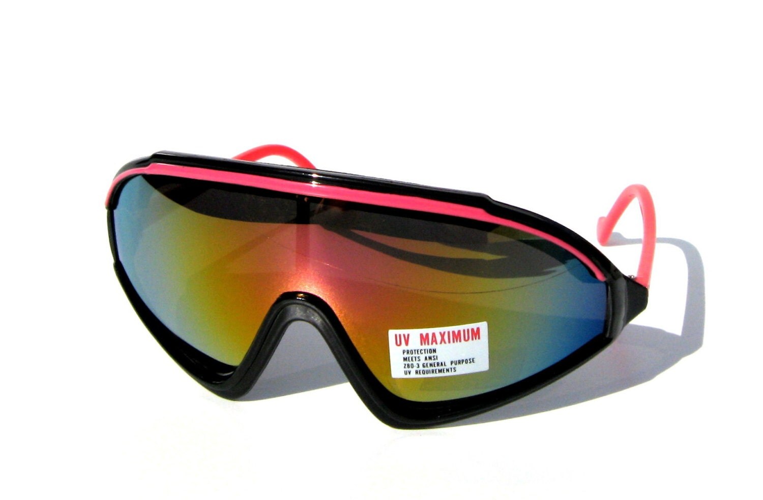 Vintage 80s Ski Mask Sunglasses Sports Shield by ReaganAntiques