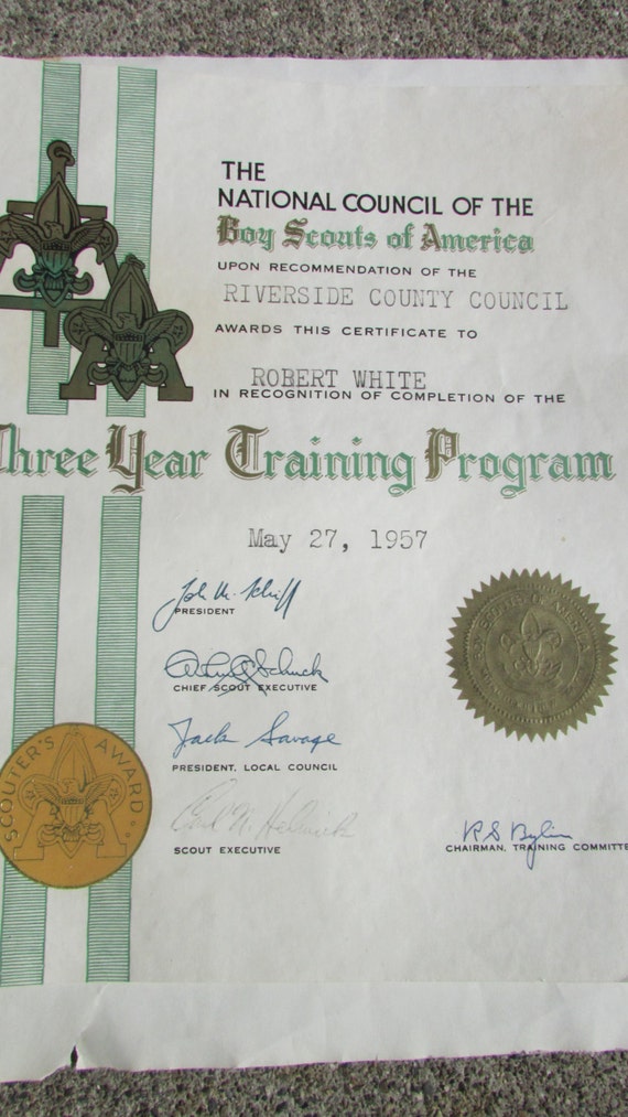 Boy Scout Certificate Boy Scout Training Program by RestoredRust