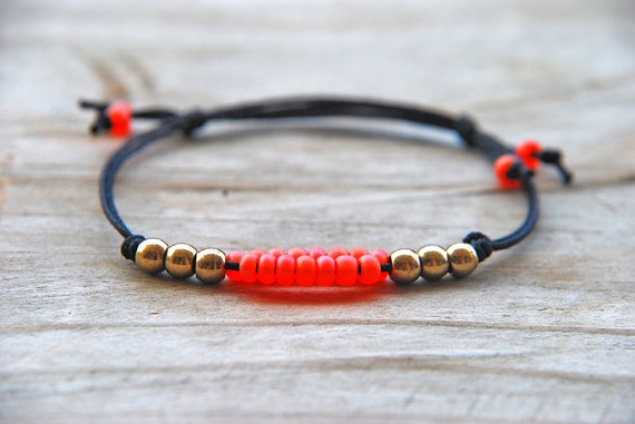 Orange Bracelet Beaded bracelet Friendship bracelet