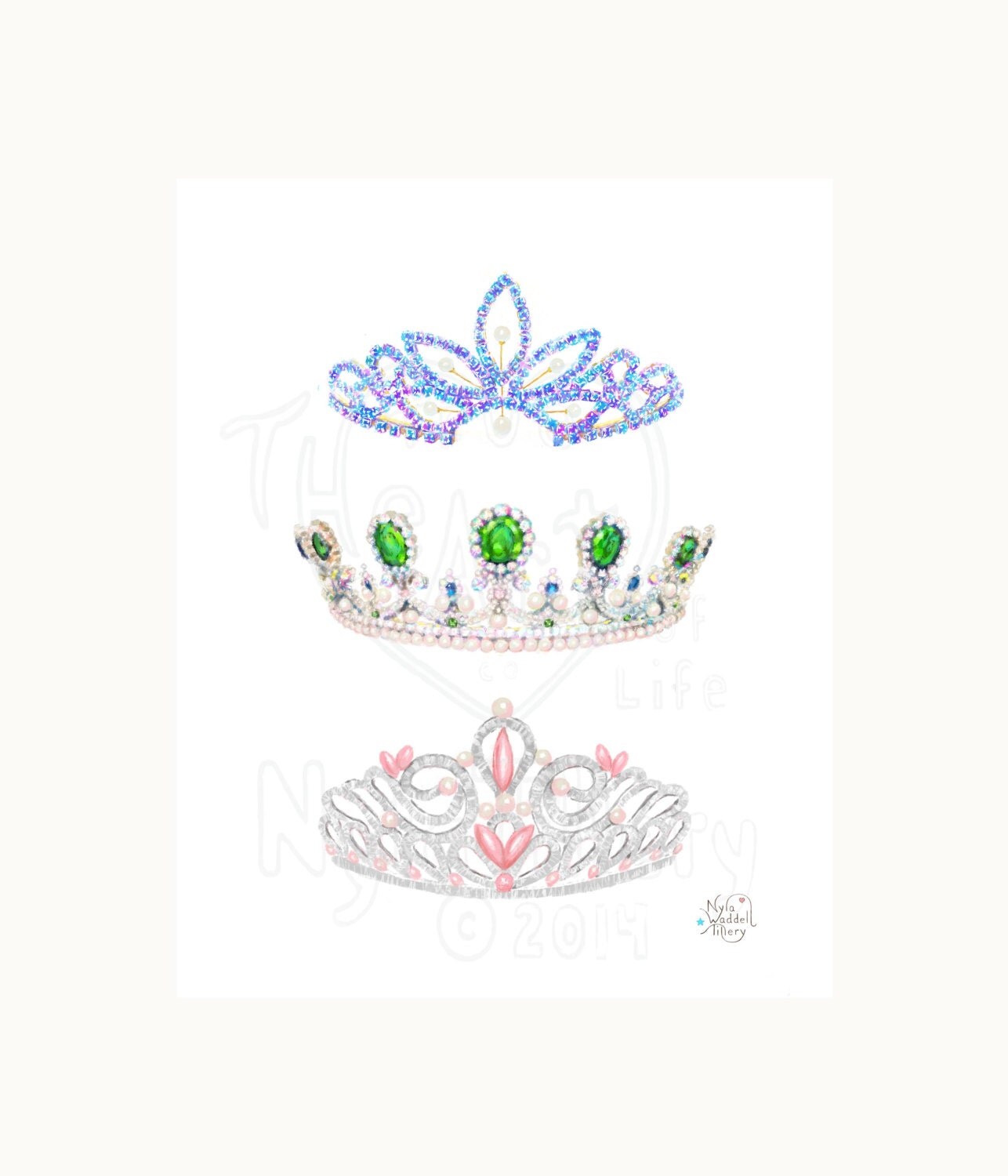 Nursery Art Girl Wall Art Fairy Princess Crown Collection