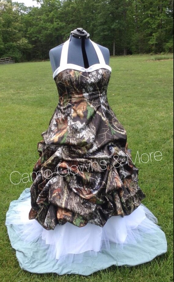 CAMO Wedding Dress / Gown with Pick Up and by CamoGownsAndMore