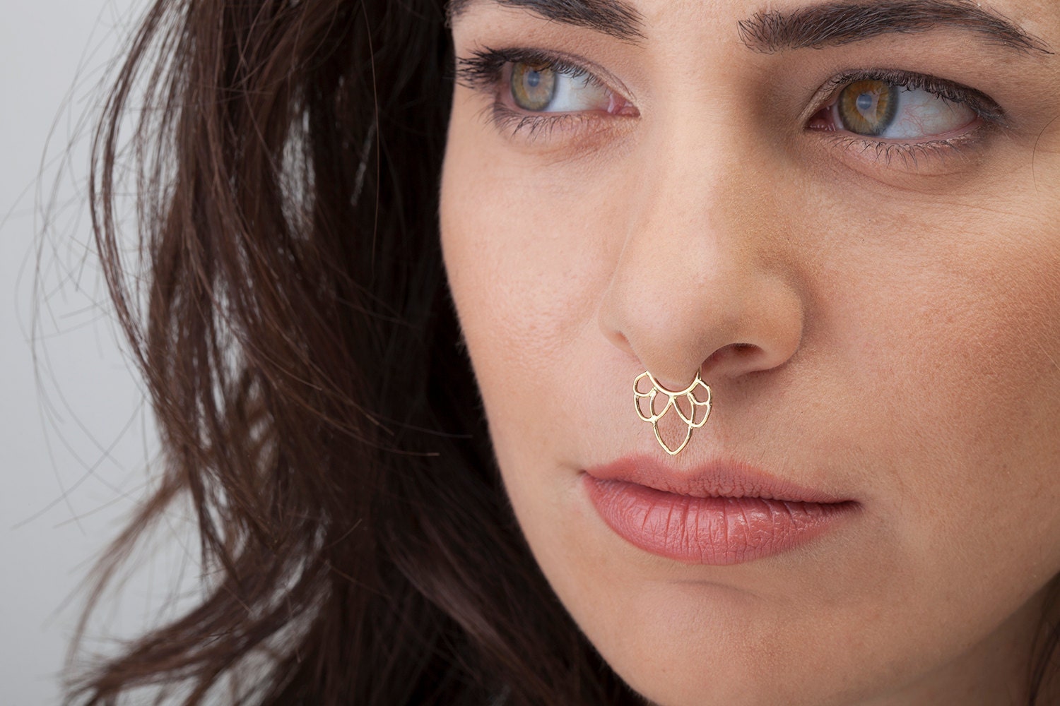 Tribal Septum Piercing Lotus Septum Ring Gold Septum