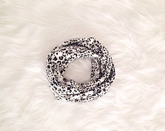 SALE! Baby Toddler Child Infinity Scarf - Black, White, & Sage Snow Leopard Cheetah - READY to SHIP