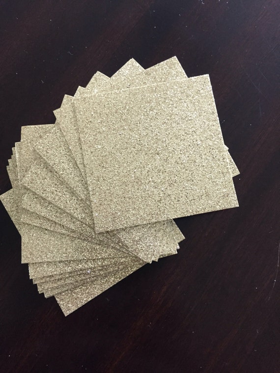 Gold Glitter Cardstock 25 2.5x2.5 glitter