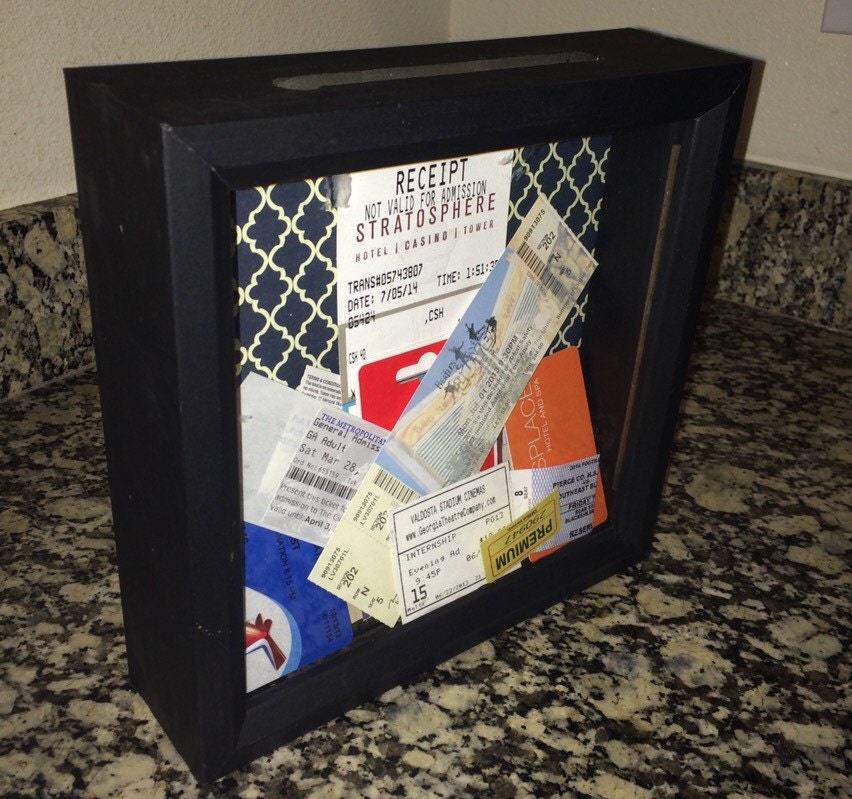 Ticket stub display box Great for displaying all your