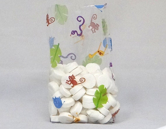 Free Ship 25 Baby Jungle Animals Cellophane Bags, Great for Baby Showers and Birthday Parties!