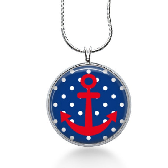 Blue Anchor Necklace, Nautical Pendant, water ,gifts for women,jewelry, necklace