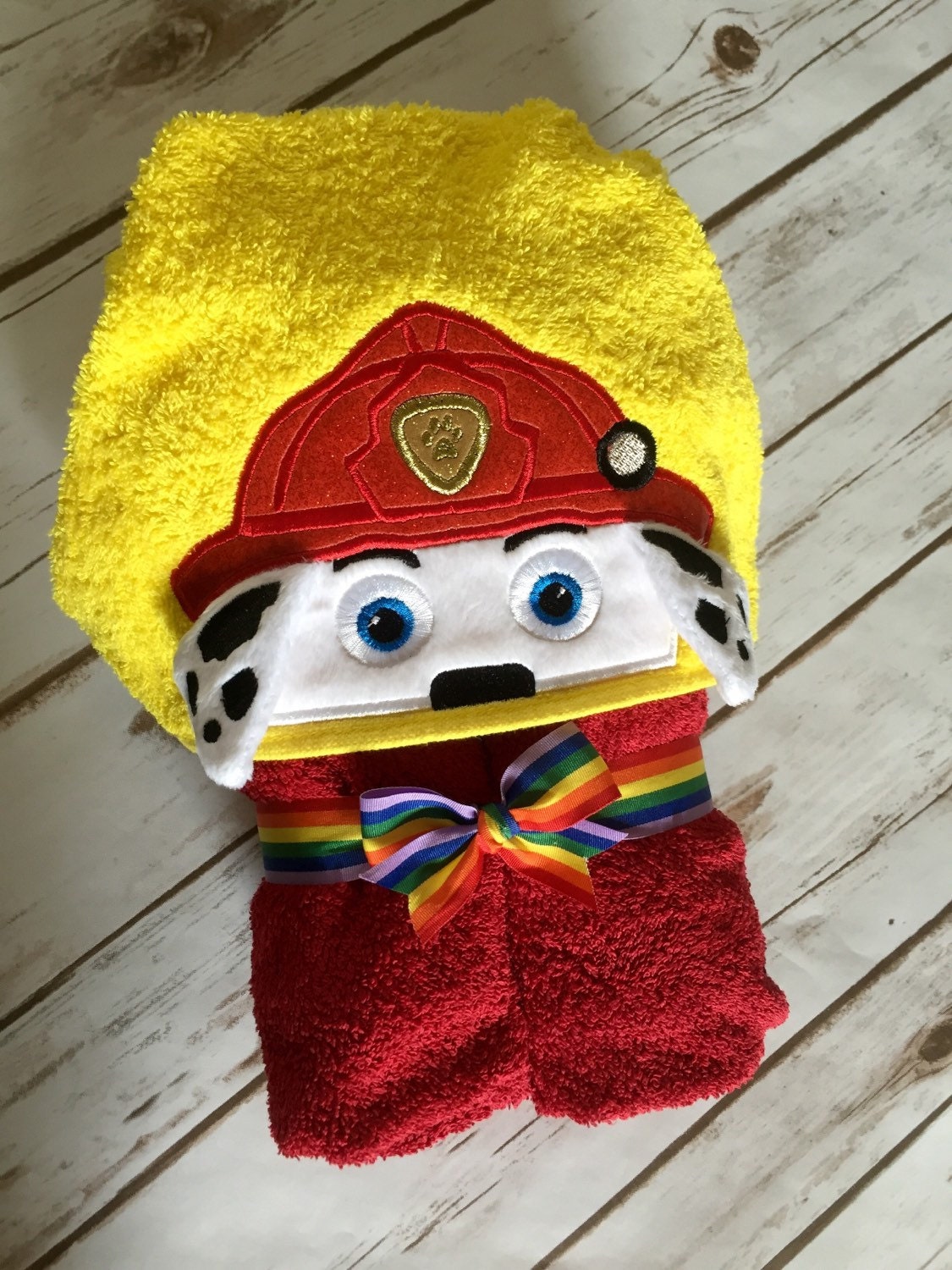 Hooded Towel Paw Patrol Towel Marshall by CaliGirlEmbroidery