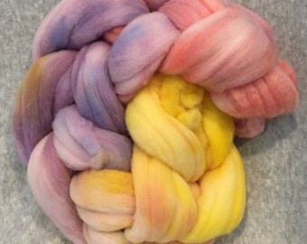 Hand Dyed Merino Wool Braid - Sunset