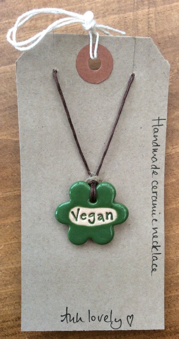 Vegan flower necklace, beautiful handmade ceramic gift