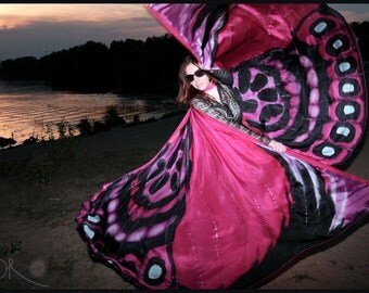 Butterfly wings. Hand painted silk dance wings